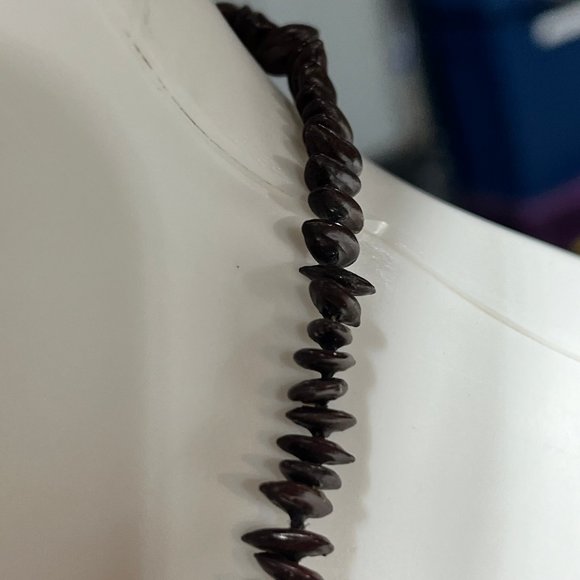 Vintage Handmade Apple Seed Necklace with Acacia Koa Seed Hawaiian Lei Botanical - Picture 9 of 10